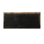 Mobiletto accentato a 2 cassetti | Finitura nera anticata | Stile rustico | 99 cm L x 46 cm P x 89 cm H