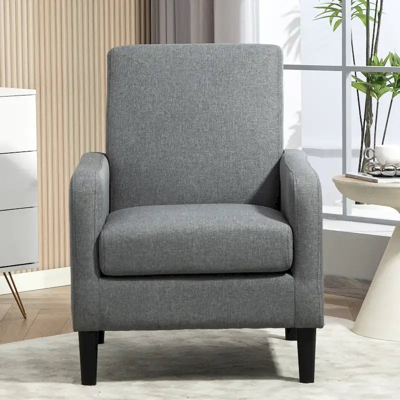 Poltrona minimalista ed elegante | Struttura in legno massello | Cuscino morbido in spugna | Sedia d'accento moderna
