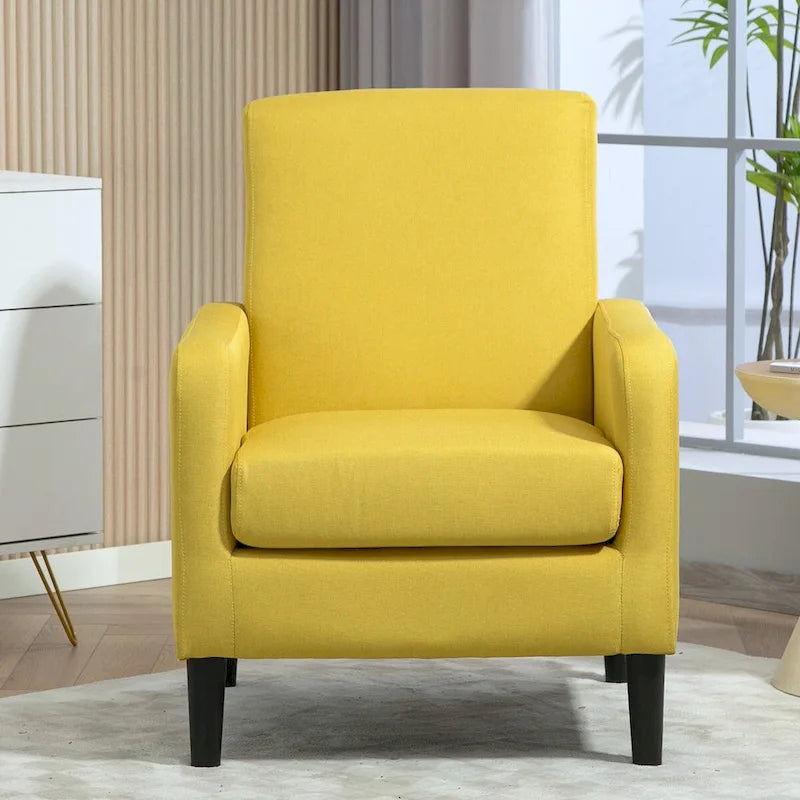 Poltrona minimalista ed elegante | Struttura in legno massello | Cuscino morbido in spugna | Sedia d'accento moderna