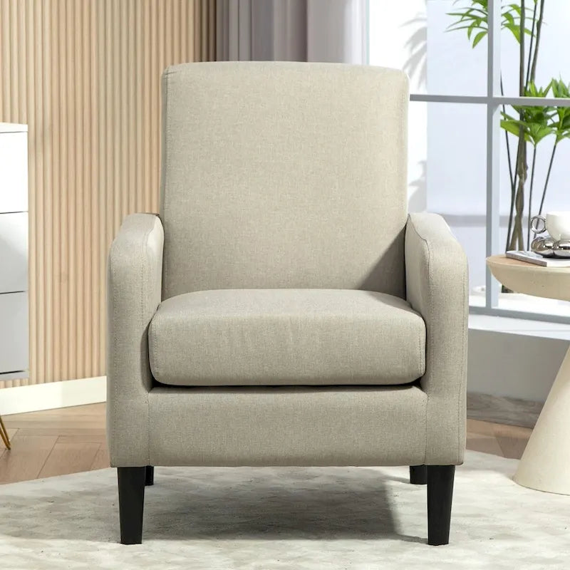 Poltrona minimalista ed elegante | Struttura in legno massello | Cuscino morbido in spugna | Sedia d'accento moderna