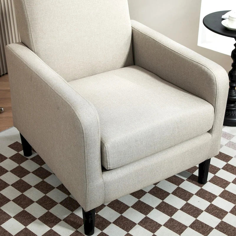 Poltrona minimalista ed elegante | Struttura in legno massello | Cuscino morbido in spugna | Sedia d'accento moderna