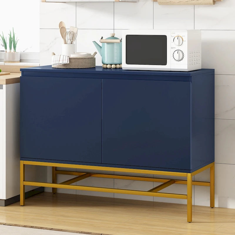 Credenza a 2 ante minimalista e di lusso con gambe in metallo