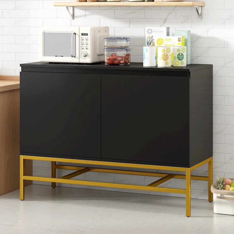 Credenza a 2 ante minimalista e di lusso con gambe in metallo