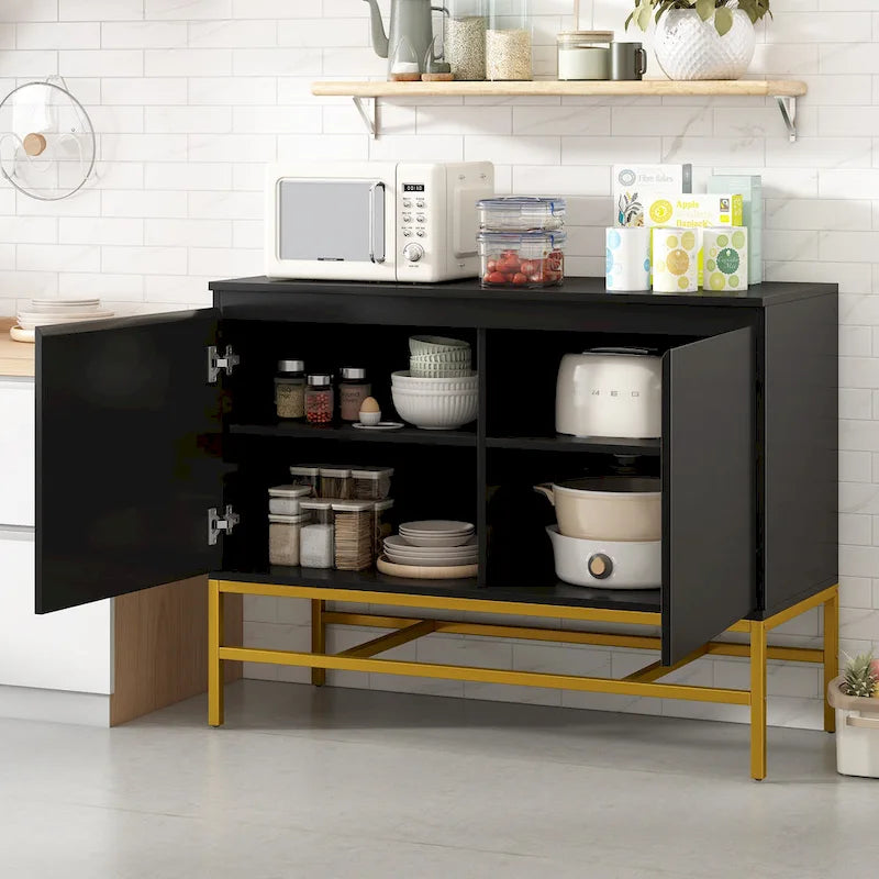 Credenza a 2 ante minimalista e di lusso con gambe in metallo