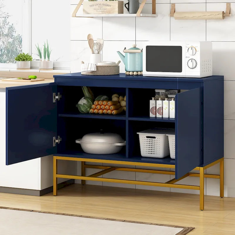Credenza a 2 ante minimalista e di lusso con gambe in metallo
