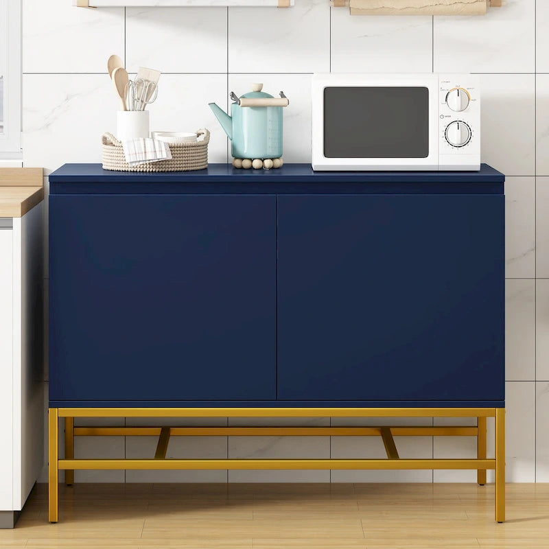 Credenza a 2 ante minimalista e di lusso con gambe in metallo