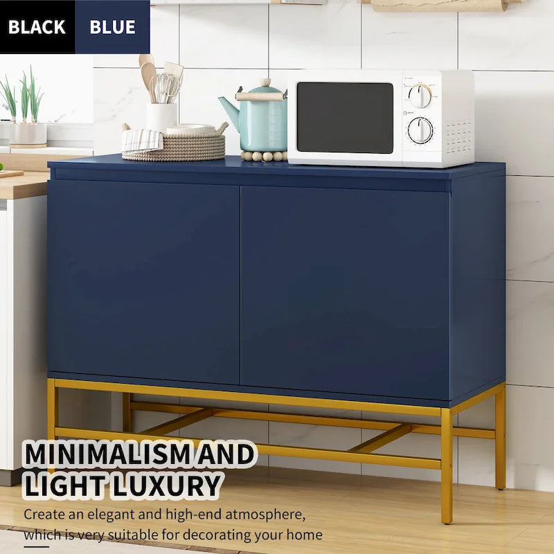 Credenza a 2 ante minimalista e di lusso con gambe in metallo