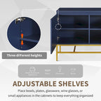 Credenza a 2 ante minimalista e di lusso con gambe in metallo