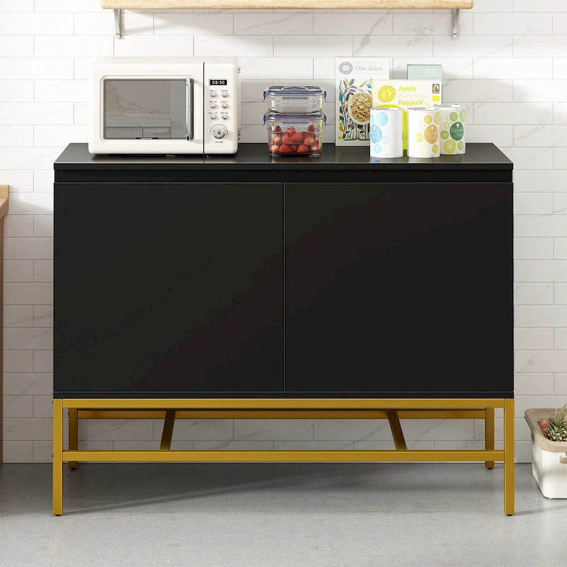 Credenza a 2 ante minimalista e di lusso con gambe in metallo