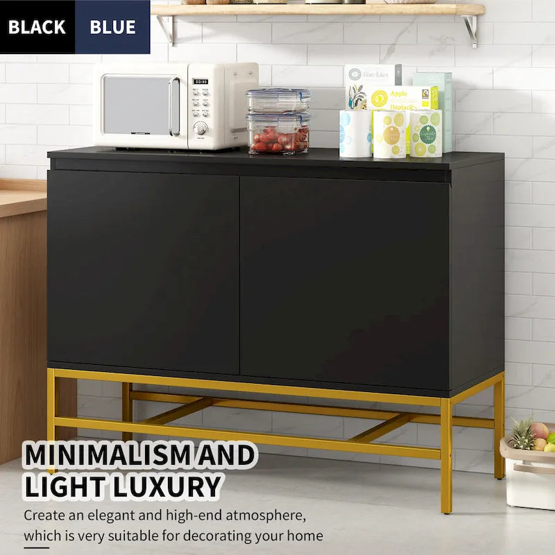 Credenza a 2 ante minimalista e di lusso con gambe in metallo