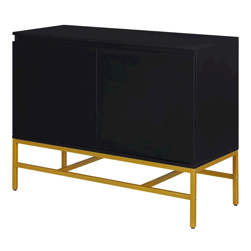 Credenza a 2 ante minimalista e di lusso con gambe in metallo