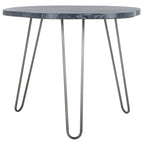 Tavolo da pranzo con piano in legno | Finitura lavata grigio e bianco | 100 cm L x 90 cm P x 76 cm H