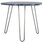Tavolo da pranzo con piano in legno | Finitura lavata grigio e bianco | 100 cm L x 90 cm P x 76 cm H