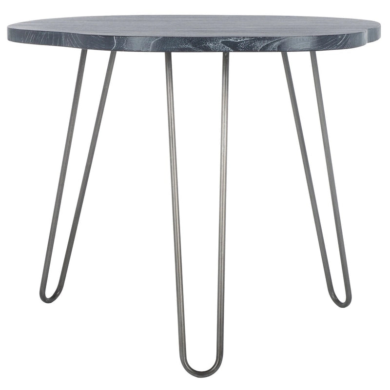 Tavolo da pranzo con piano in legno | Finitura lavata grigio e bianco | 100 cm L x 90 cm P x 76 cm H