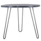 Tavolo da pranzo con piano in legno | Finitura lavata grigio e bianco | 100 cm L x 90 cm P x 76 cm H