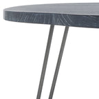 Tavolo da pranzo con piano in legno | Finitura lavata grigio e bianco | 100 cm L x 90 cm P x 76 cm H