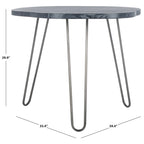 Tavolo da pranzo con piano in legno | Finitura lavata grigio e bianco | 100 cm L x 90 cm P x 76 cm H