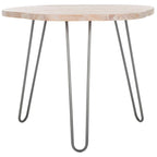 Tavolo da pranzo con piano in legno | Finitura lavata grigio e bianco | 100 cm L x 90 cm P x 76 cm H
